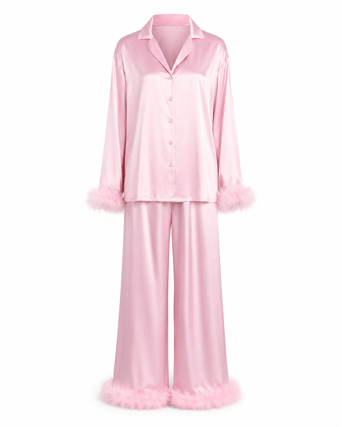 SILK SET WITH FEATHERS
